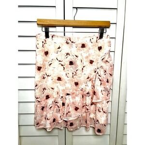 Express Floral Tiered Ruffle Chiffon Mini Skirt Women's Size 6 NWT